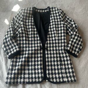 Houndstooth oversized blazer